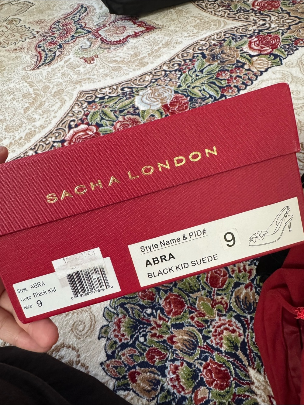 Sacha London Black Suede Slingback Mules with Flower Accent - Picture 3 of 3